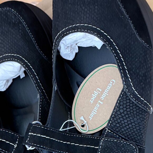 New White Mountain Women's Mary Jane Clog Slide Shoes Black Leather Size 9.5 M - Picture 8 of 16